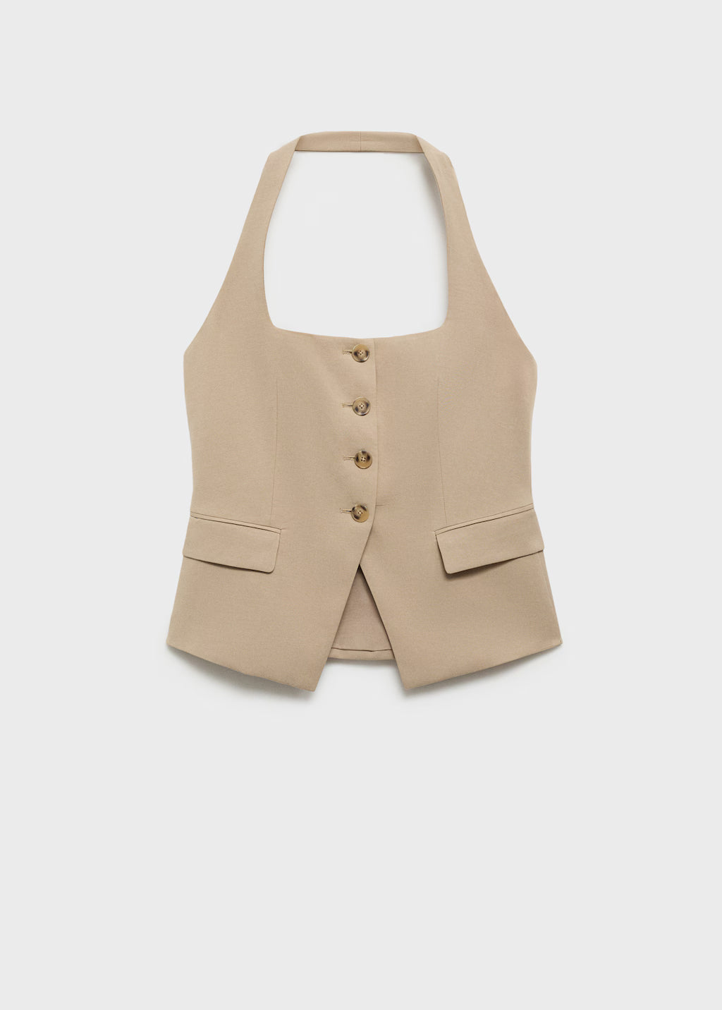 Linen-blend suit vest