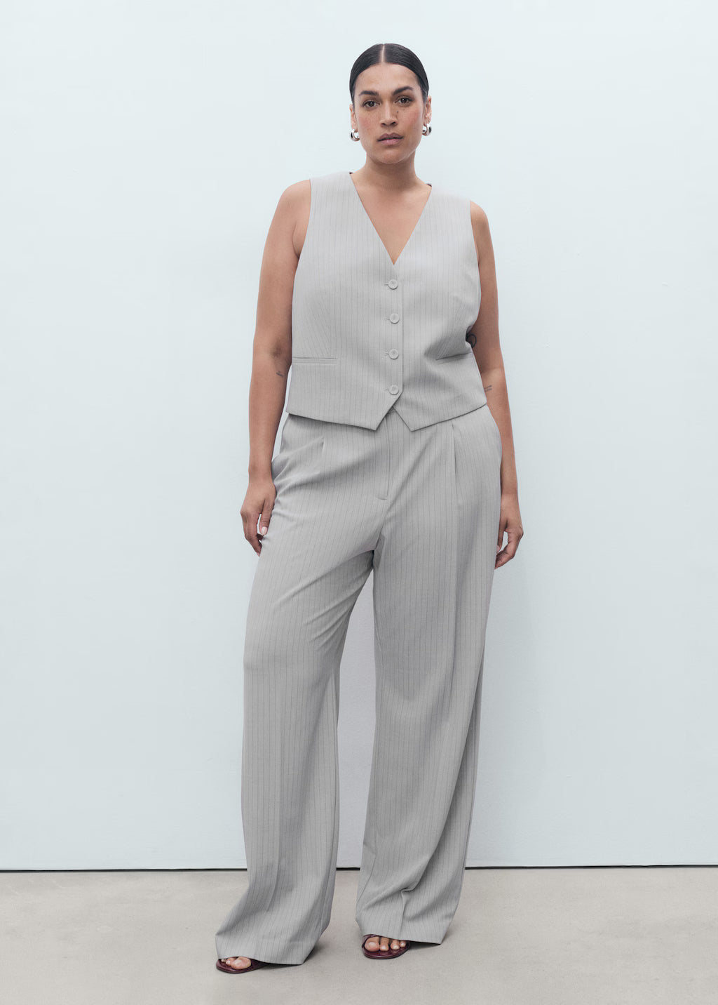 Pinstriped suit vest